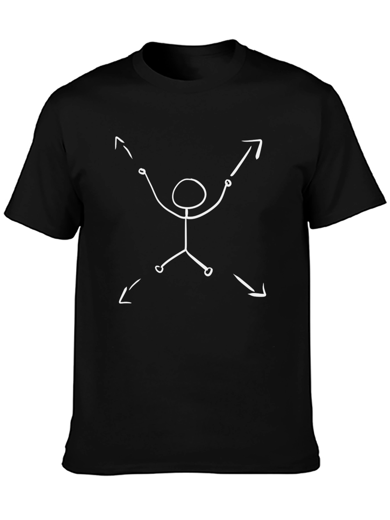 Black Stick Figure Arrow Direction Tee view 3