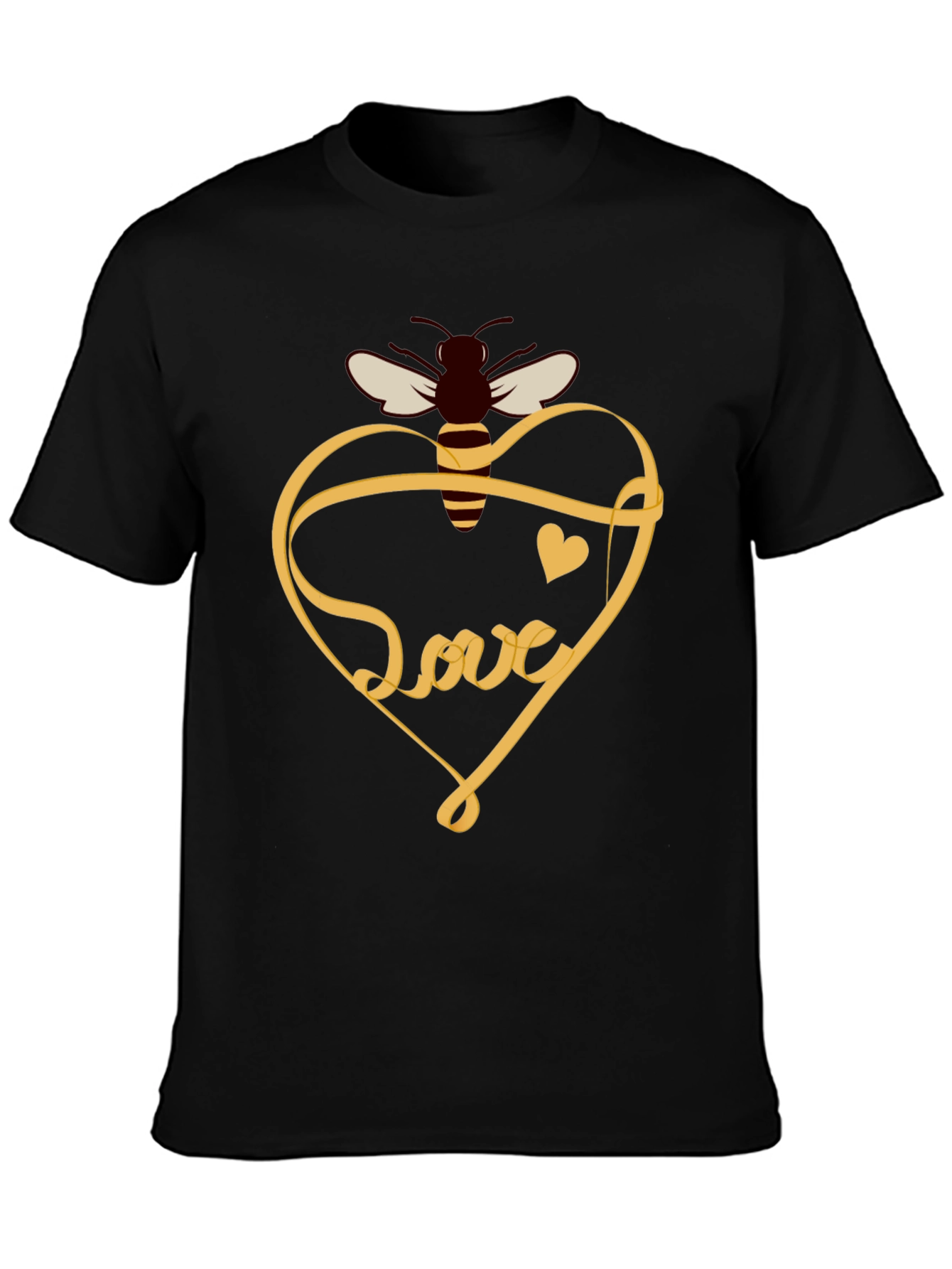 Black Bee Love T-Shirt: Sweet Heart Design view 3