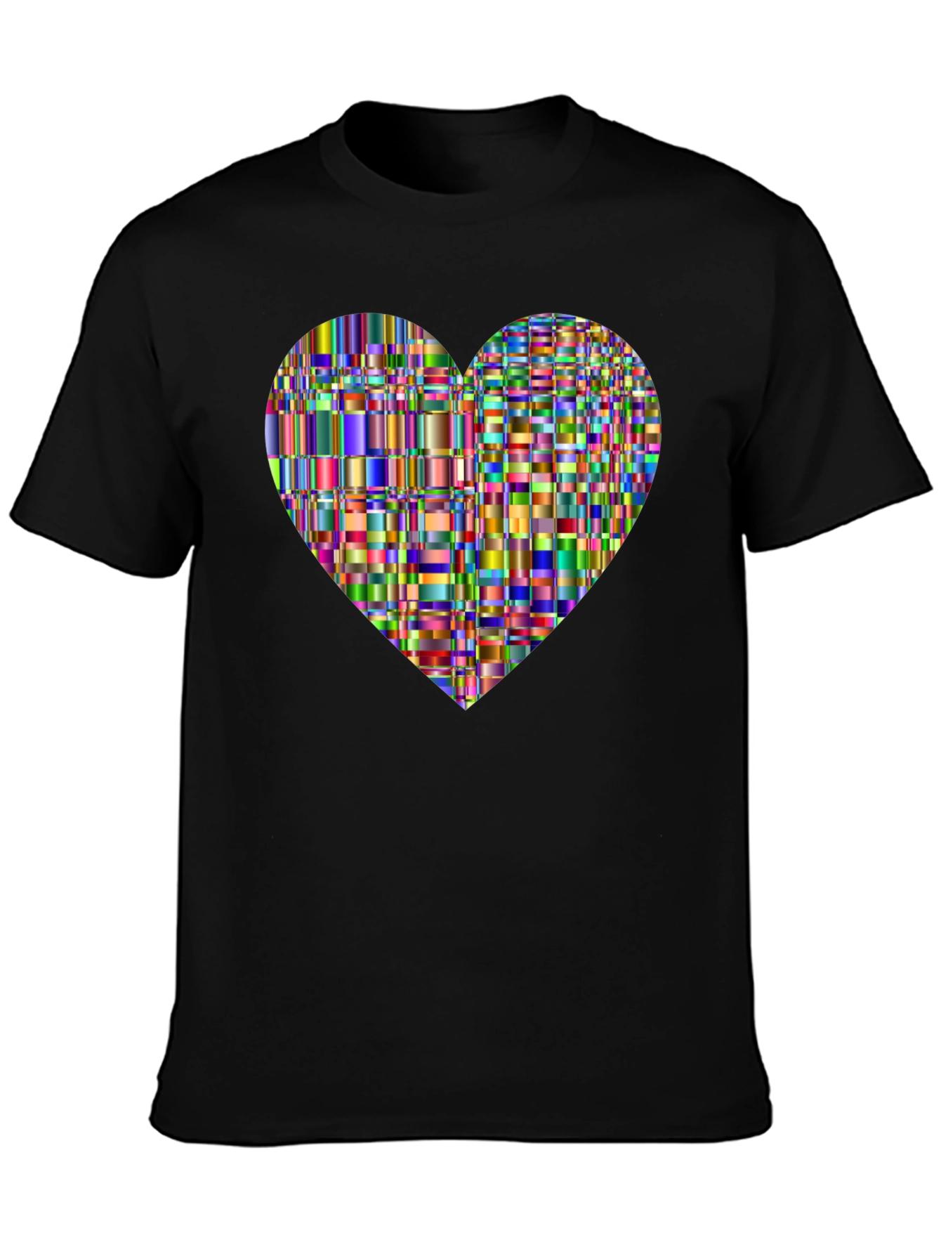 Black Abstract Heart Graphic T-Shirt view 3