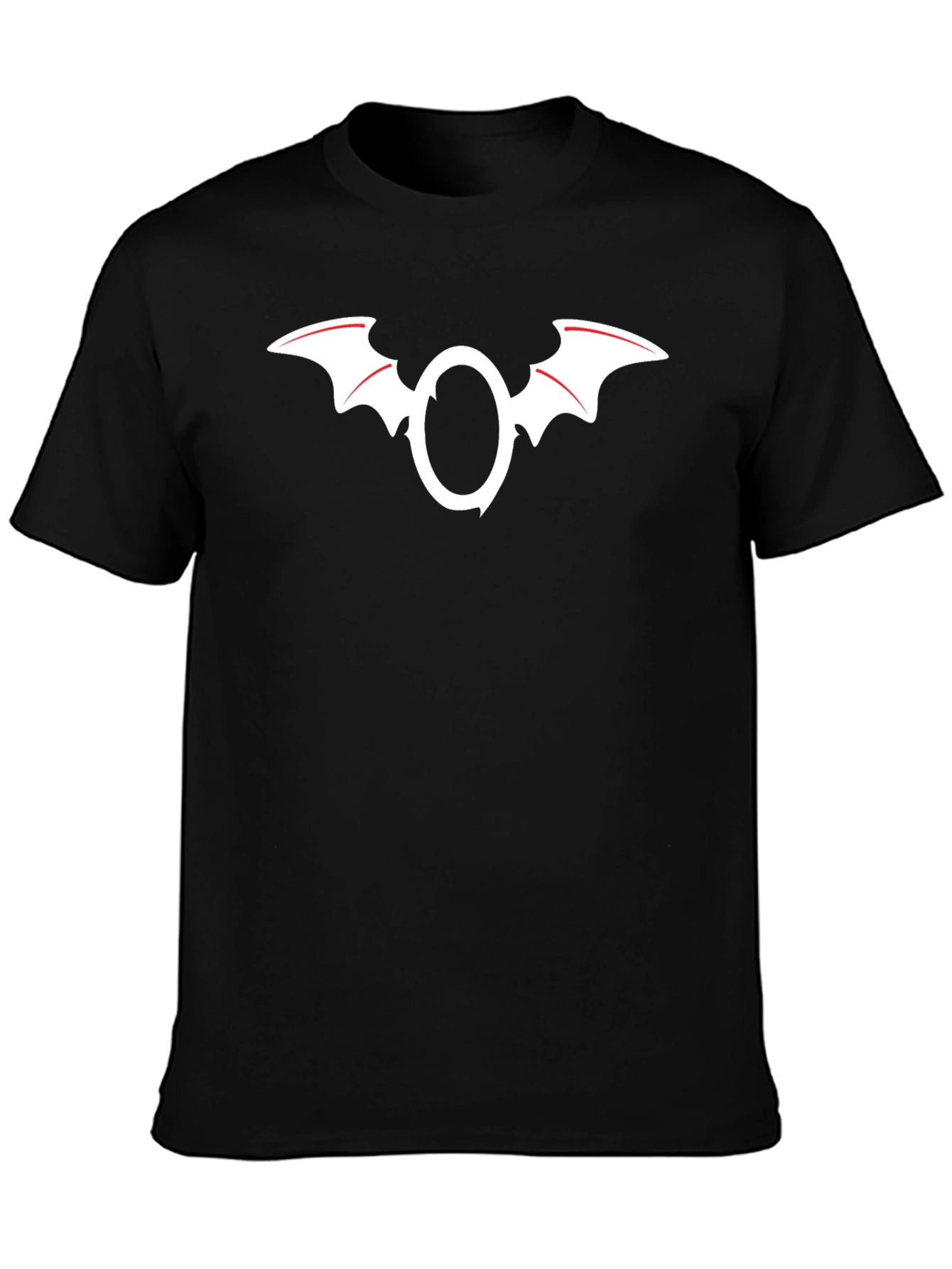 Black Bat Wing O T-Shirt - Unique Gothic Design view 3