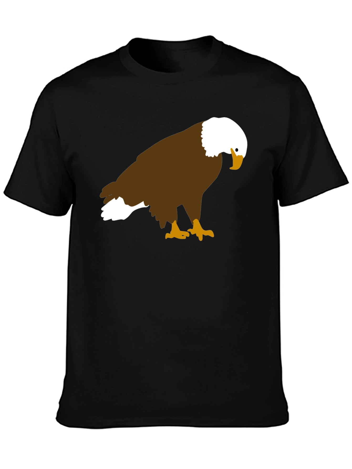 Black Bald Eagle Graphic Tee - Black Cotton Blend view 3