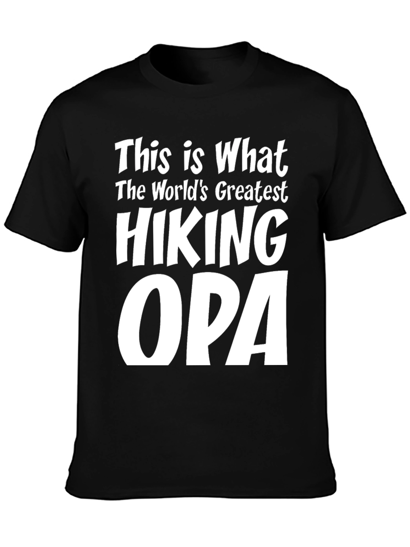 Black Hiking Opa T-Shirt - World's Greatest Hiker Grandpa Tee view 3