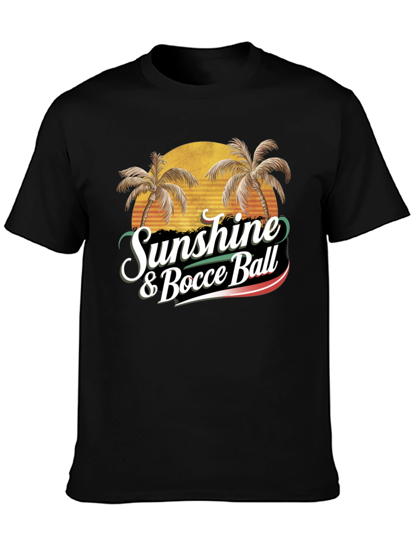 Black Sunshine & Bocce Ball T-Shirt view 3