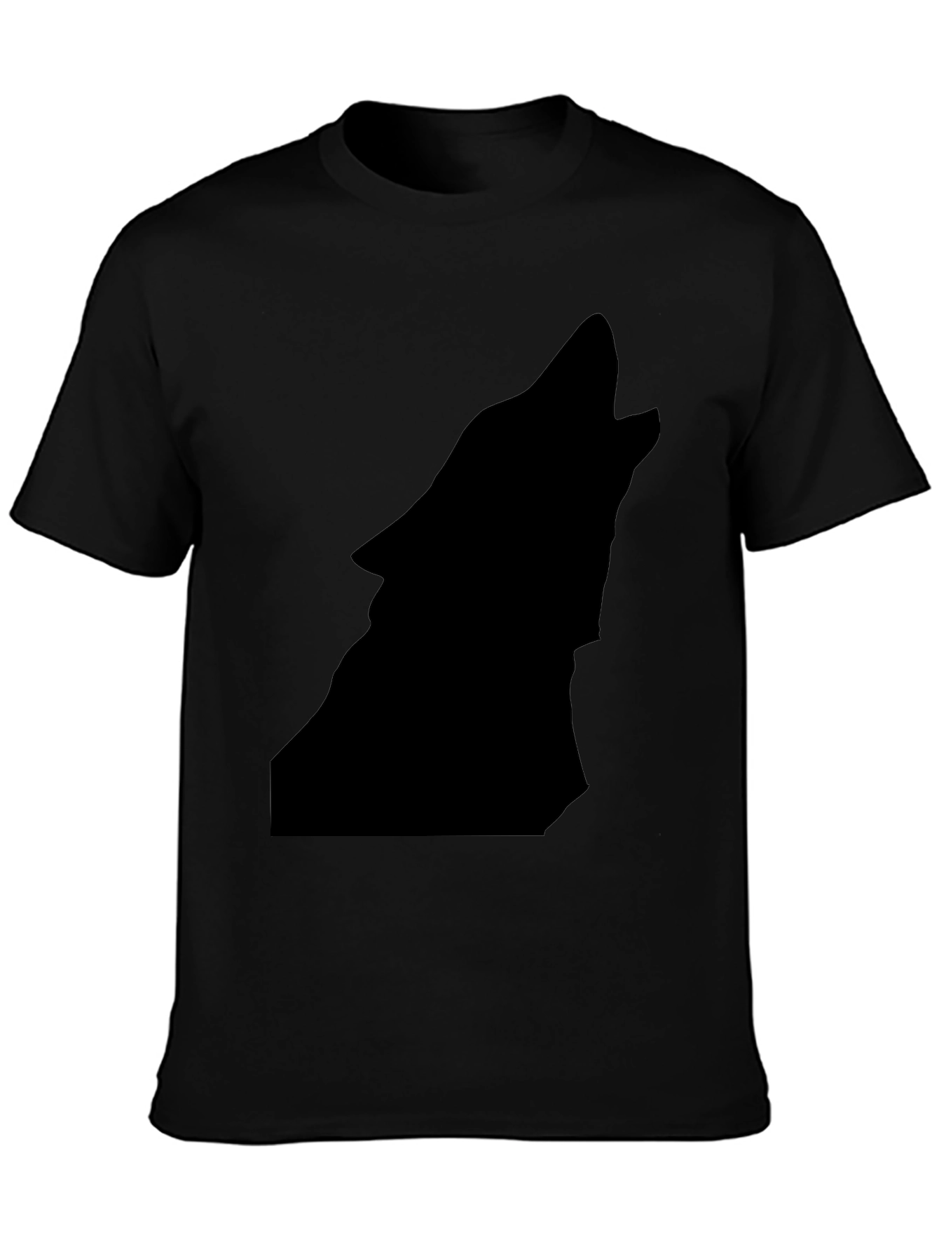 Black Black Wolf Silhouette Graphic Tee - Men's Casual Shirt view 3