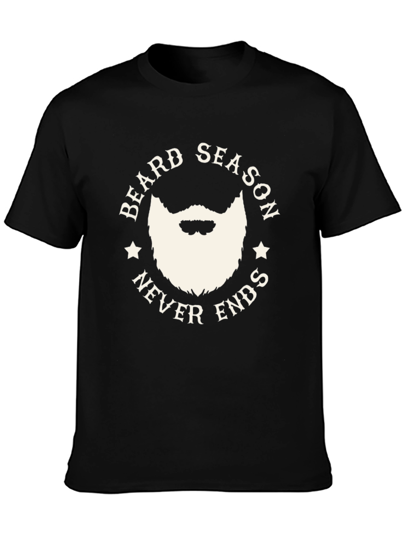 Black Beard Season Never Ends Graphic Tee view 3