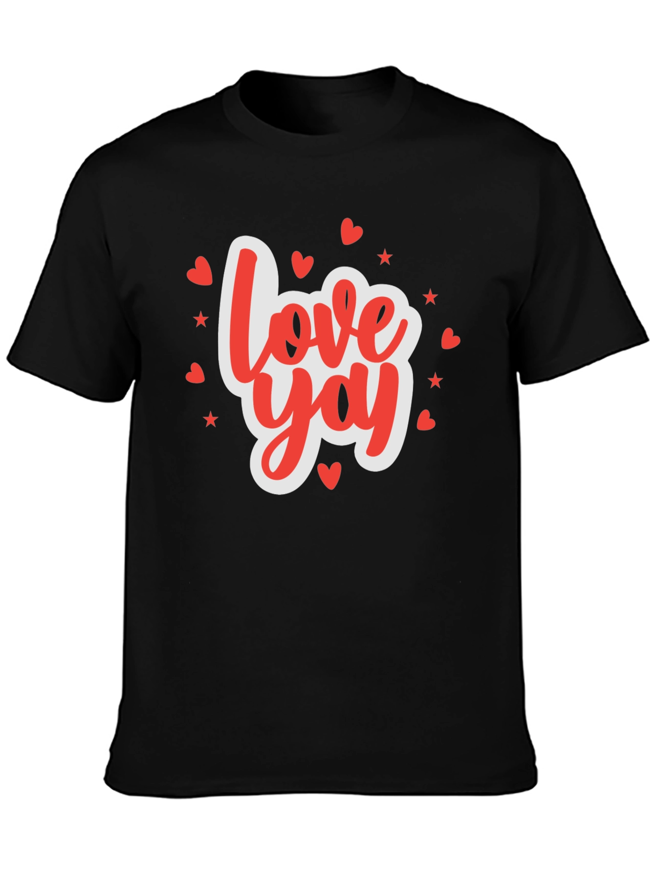 Black Love Yay Valentine's Day Graphic T-Shirt view 3