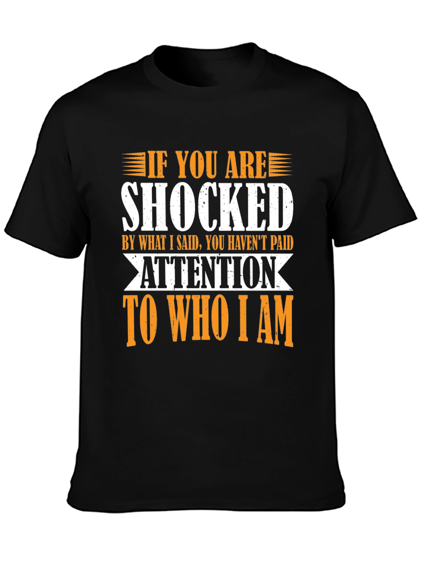 Black Shocked Funny Sarcastic Graphic T-Shirt view 3