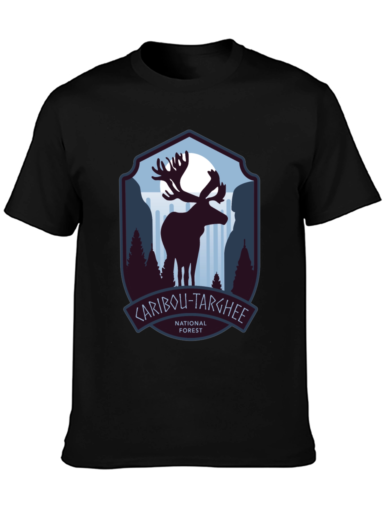 Black Caribou-Targhee National Forest T-Shirt view 3