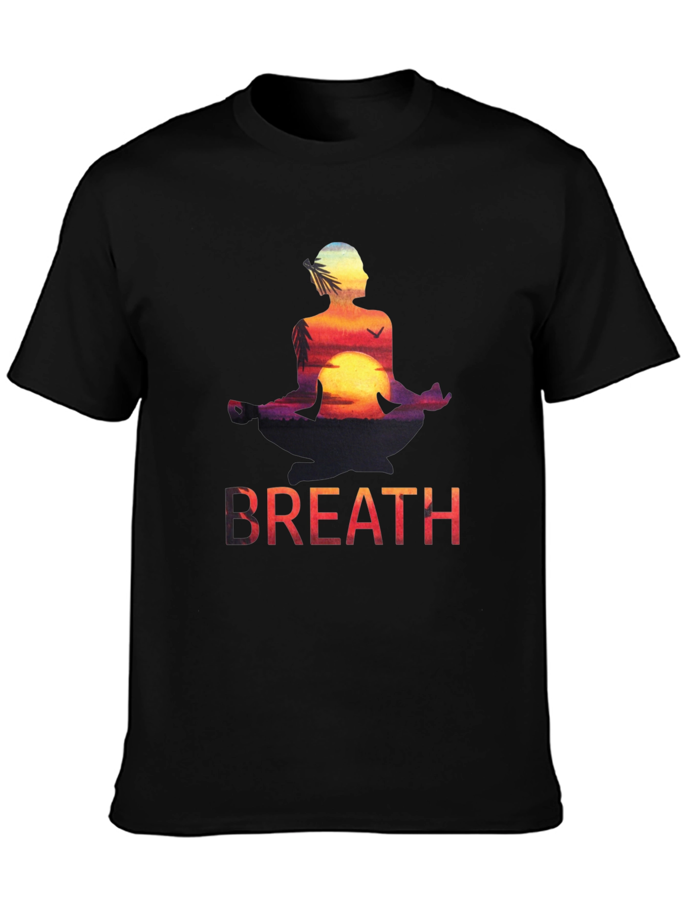 Black Zen Breath Meditation Graphic Tee view 3