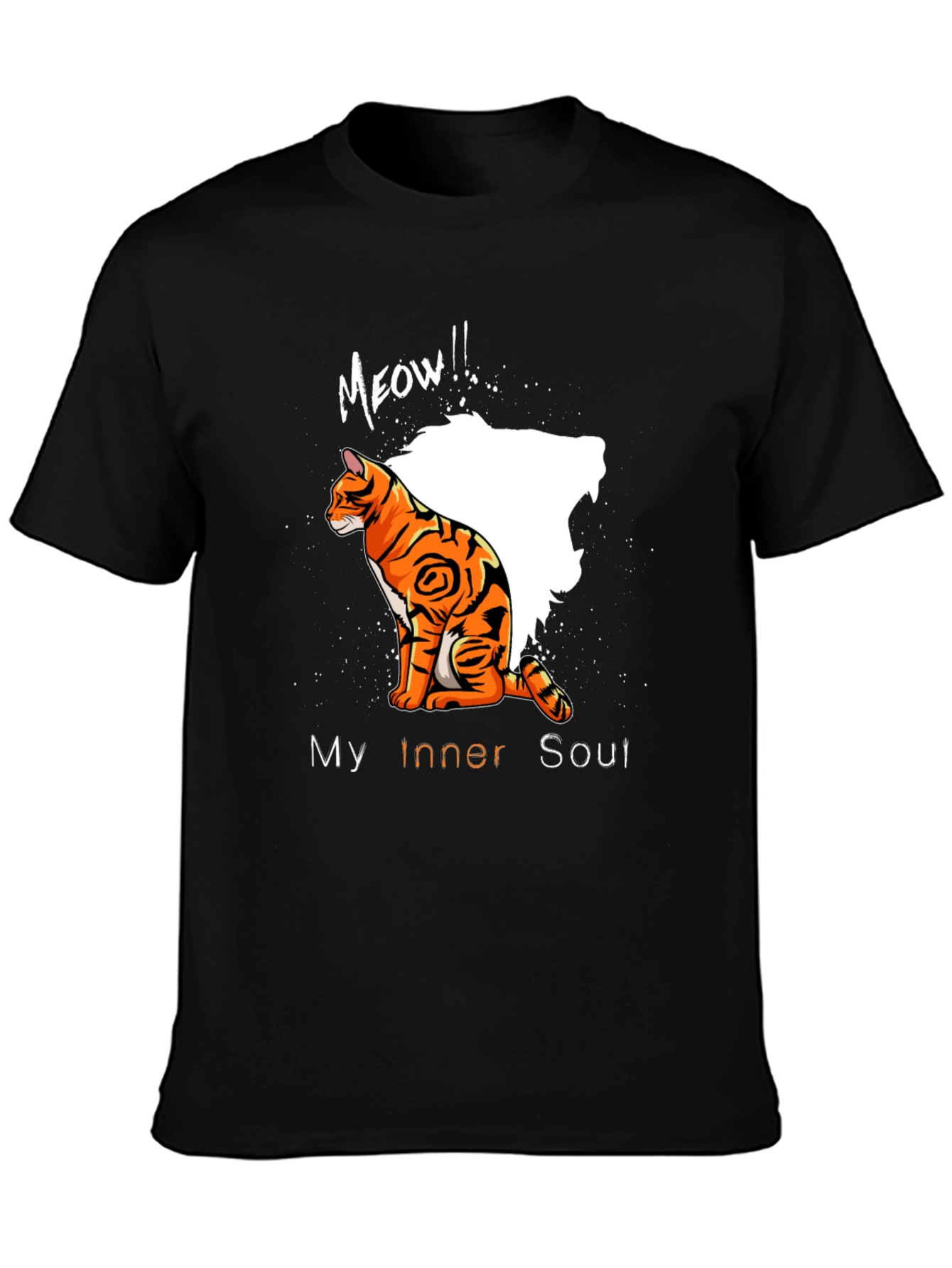 Black Men's 'My Inner Soul' Cat Graphic Tee - Black view 3