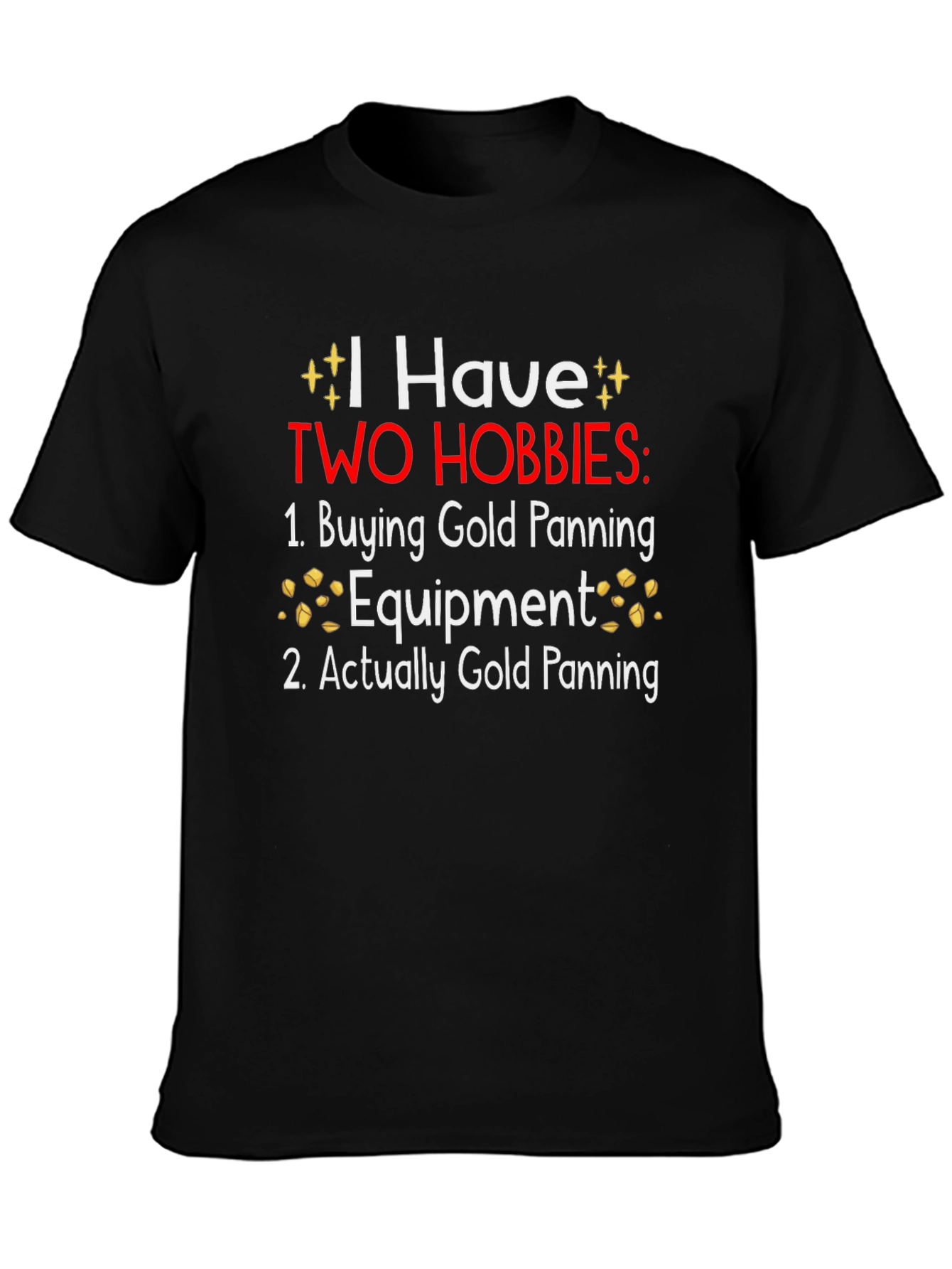 Black Funny Gold Panning Hobby T-Shirt view 3