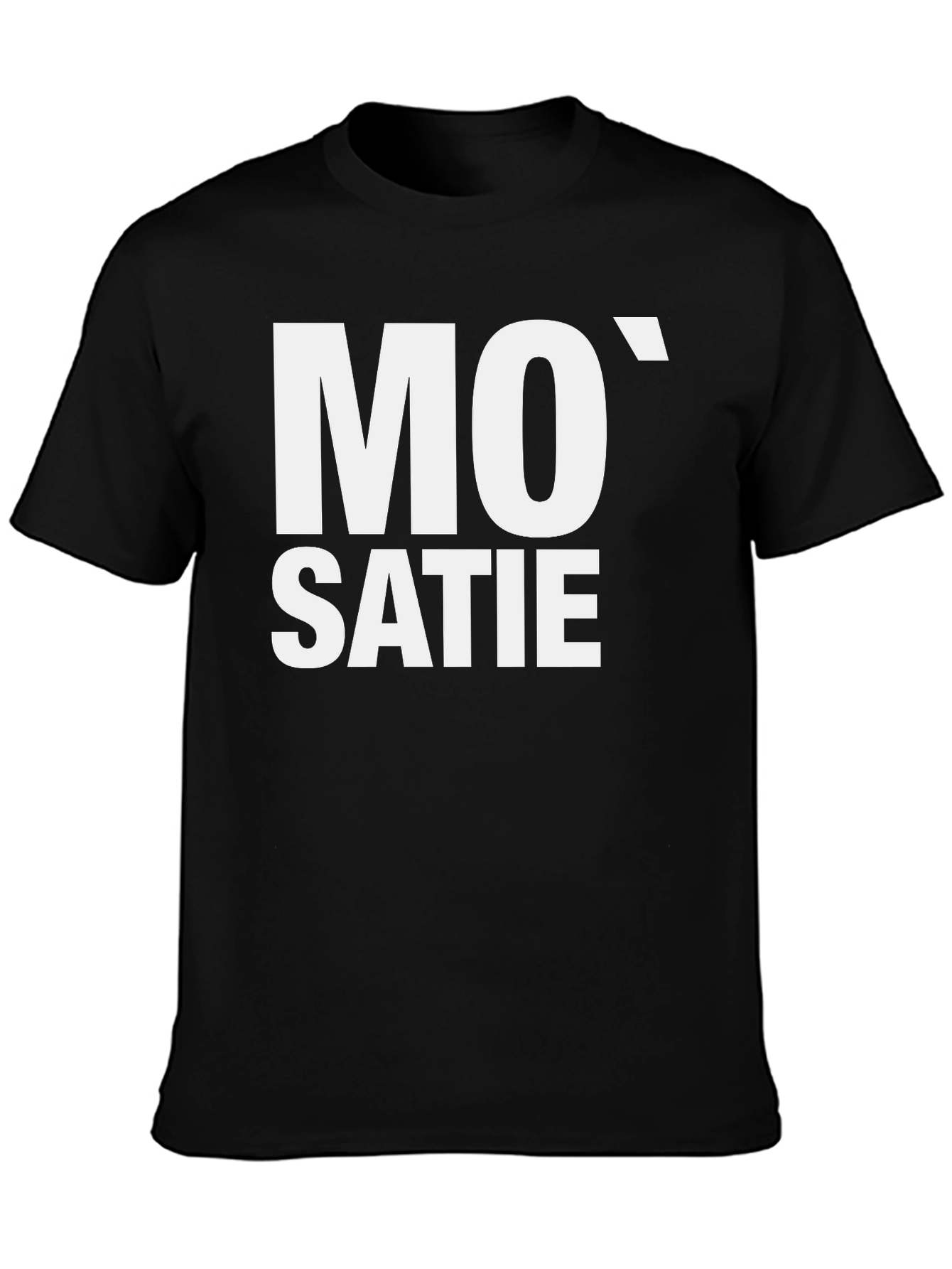 Black Mo' Satie Black T-Shirt - Music Inspired Design view 3