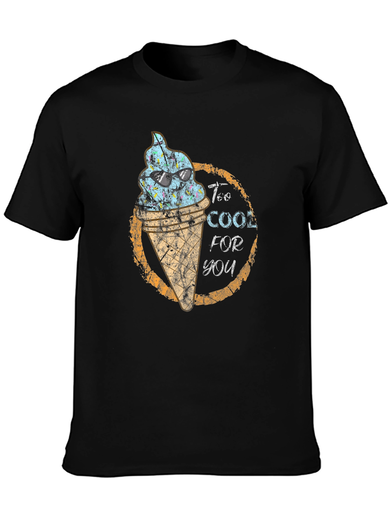 Black Too Cool For You Ice Cream Graphic Tee - Black view 3