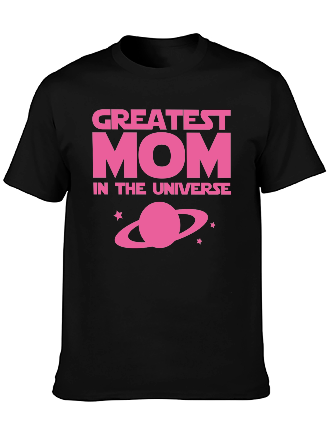 Black Greatest Mom in the Universe Black T-Shirt view 3