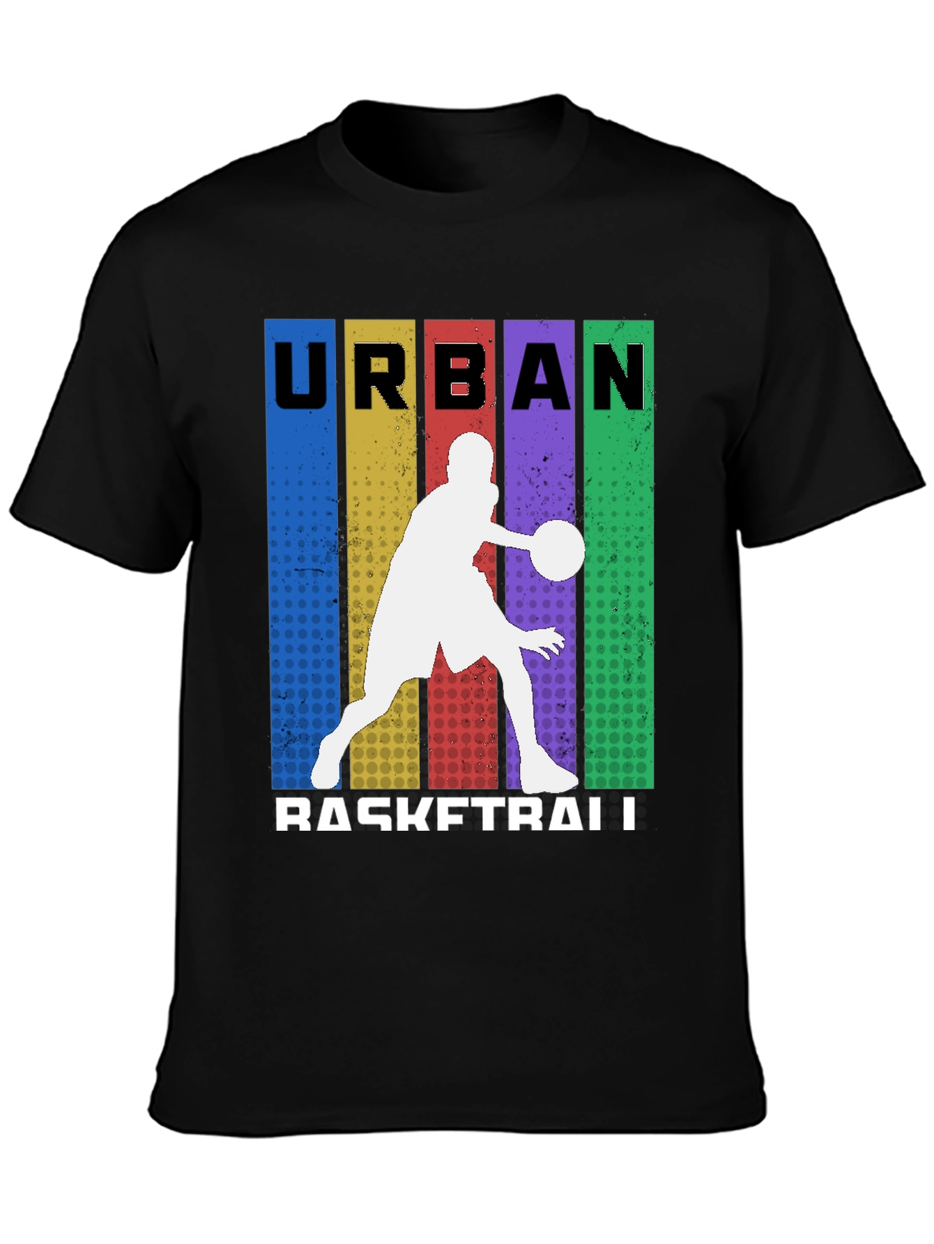 Black Urban Basketball Graphic Tee - Black view 3