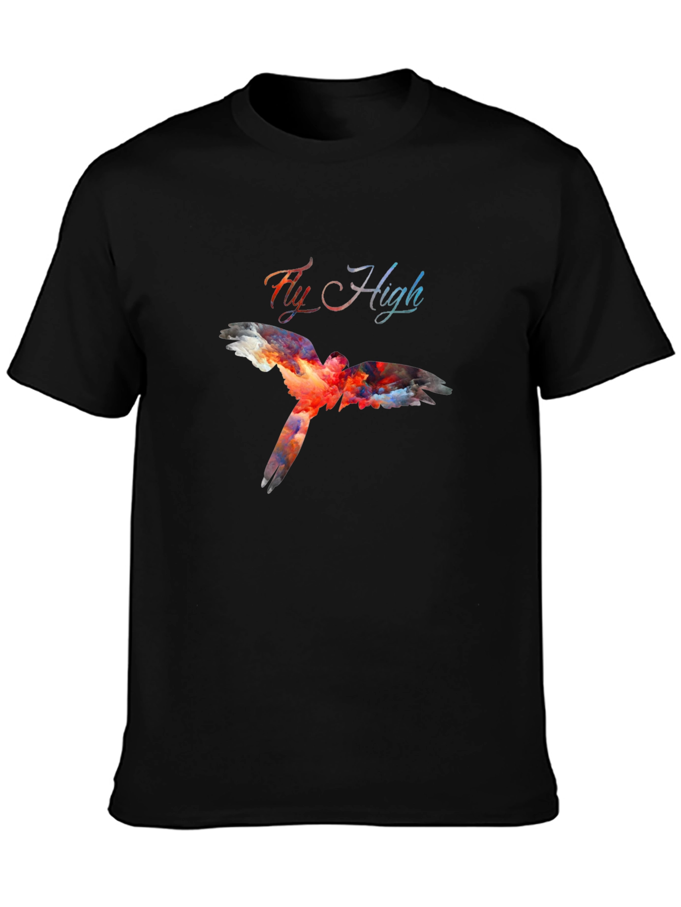 Black Fly High Graphic Tee - Black Bird Design view 3