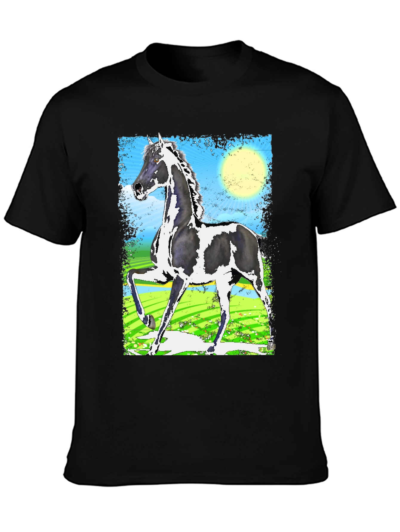 Black Black Graphic Tee - Horse Art Print view 3