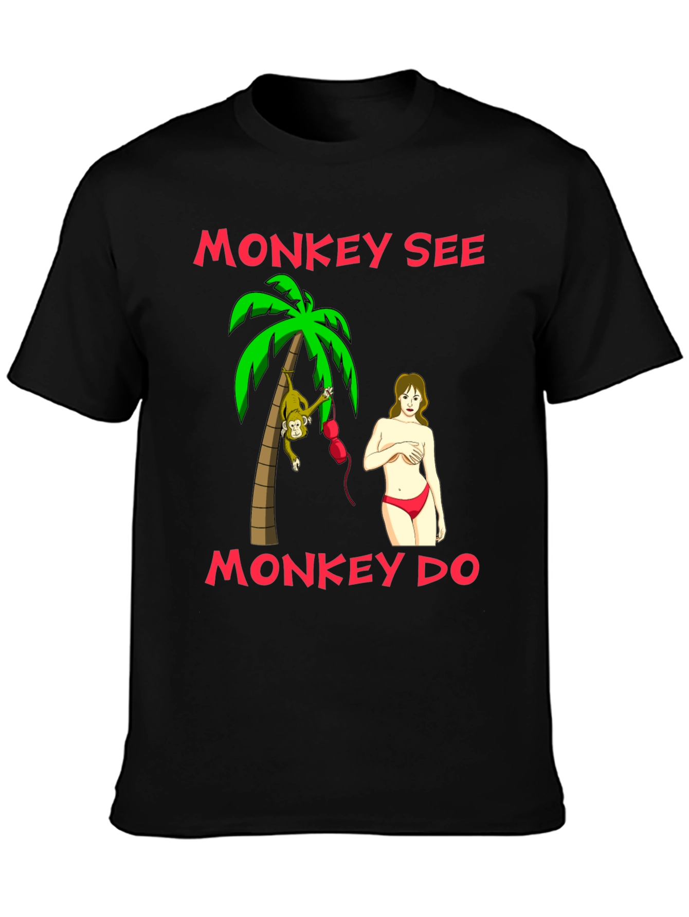 Black Monkey See Monkey Do Graphic T-Shirt view 3