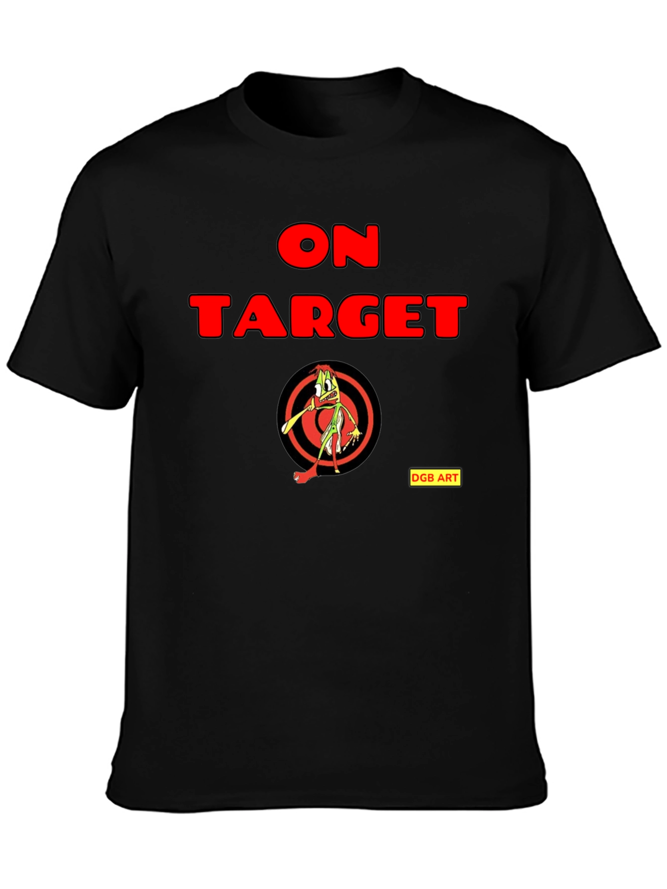 Black On Target Graphic Tee - Funny Cartoon Archer view 3