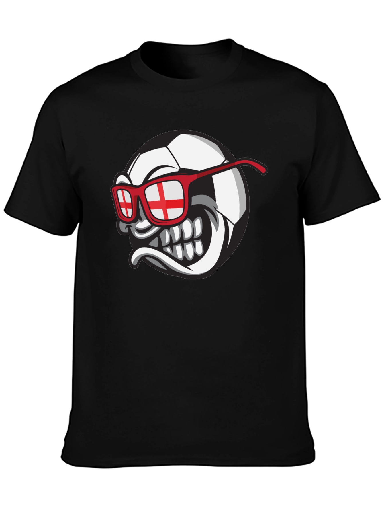 Black England Soccer Ball Graphic T-Shirt view 3