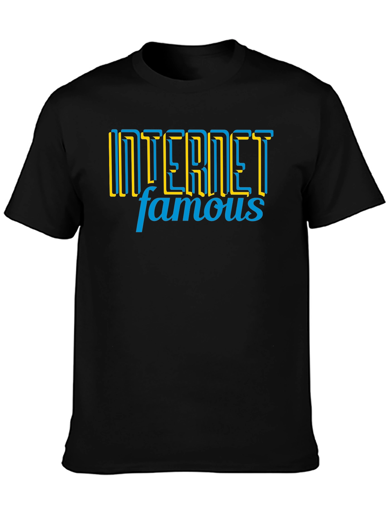 Black Internet Famous Graphic Tee - Black Crew Neck T-Shirt view 3