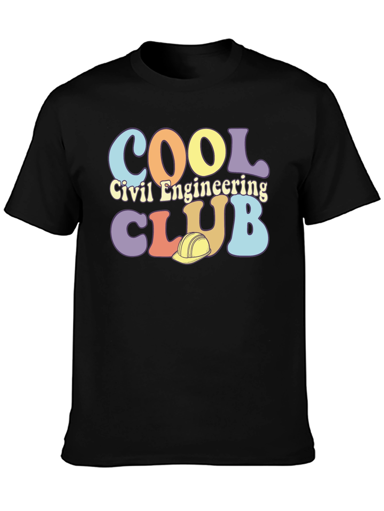Black Cool Civil Engineering Club T-Shirt view 3