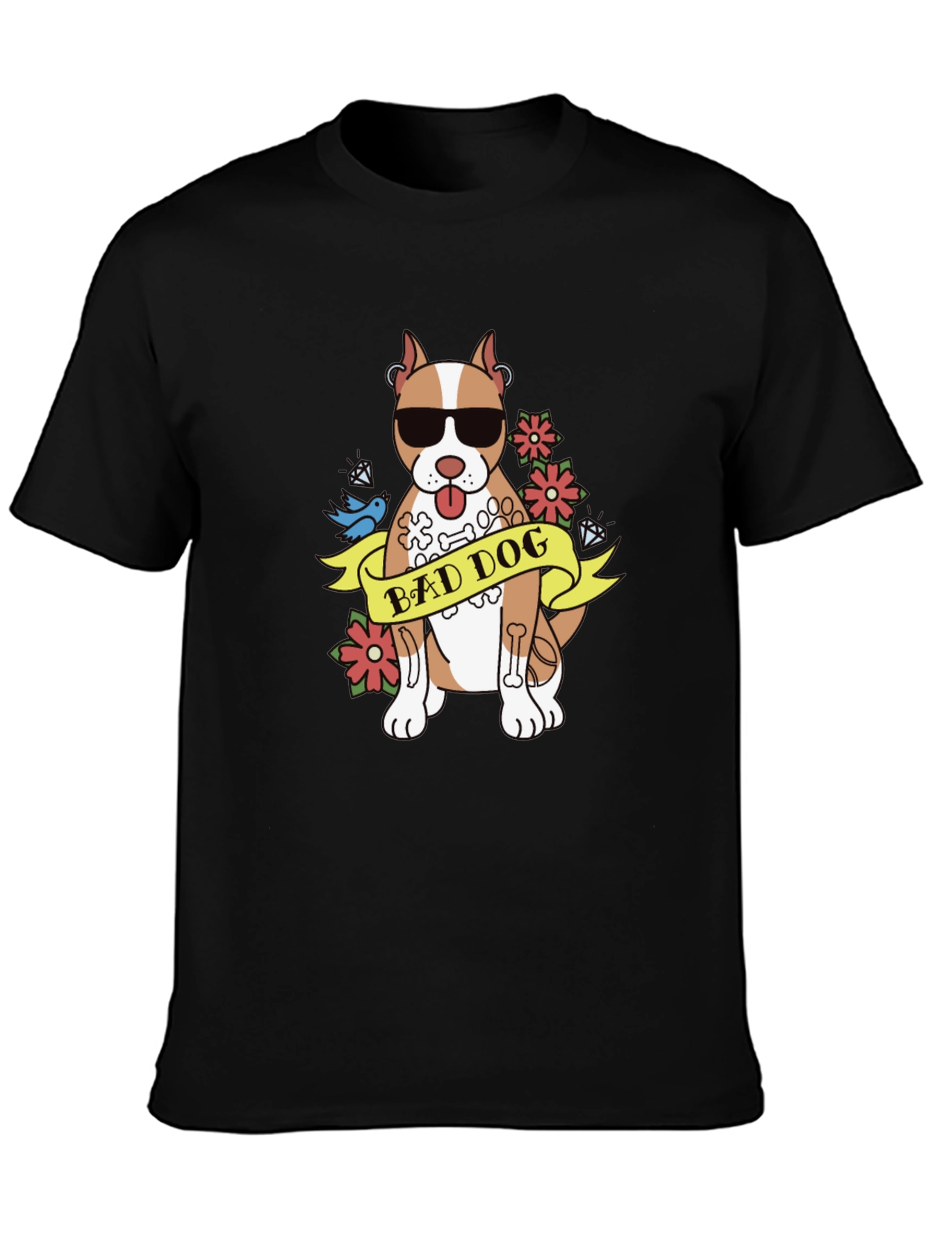 Black Bad Dog Graphic T-Shirt view 3