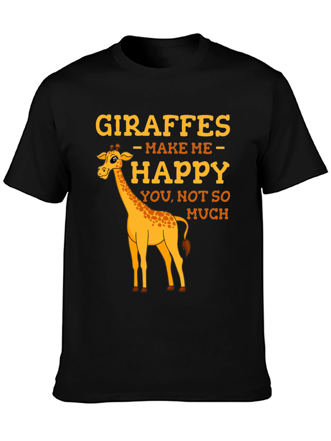 Black Giraffe T-Shirt: Makes Me Happy Graphic Tee view 3