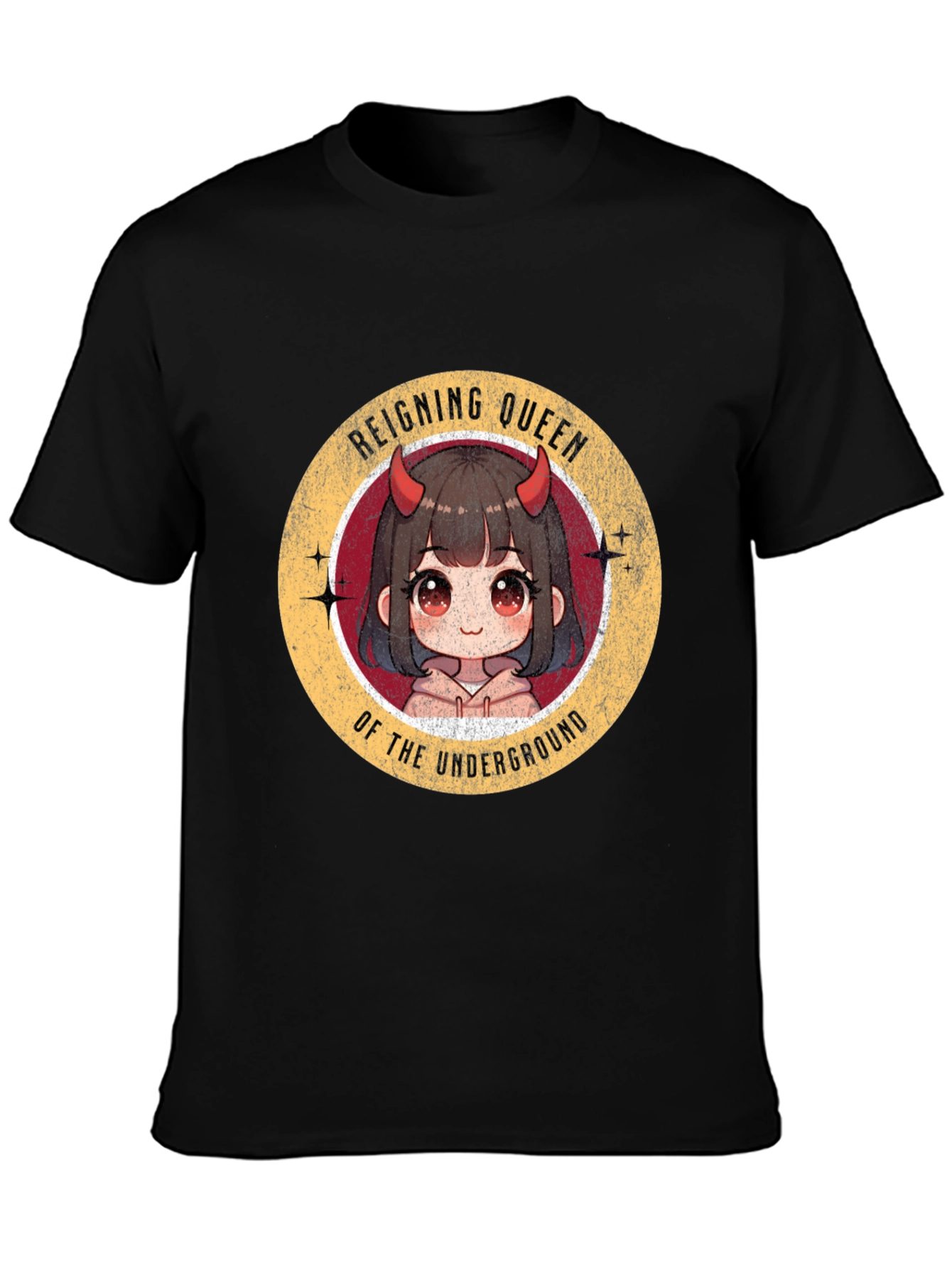 Black Reigning Queen Underground Anime T-Shirt view 3