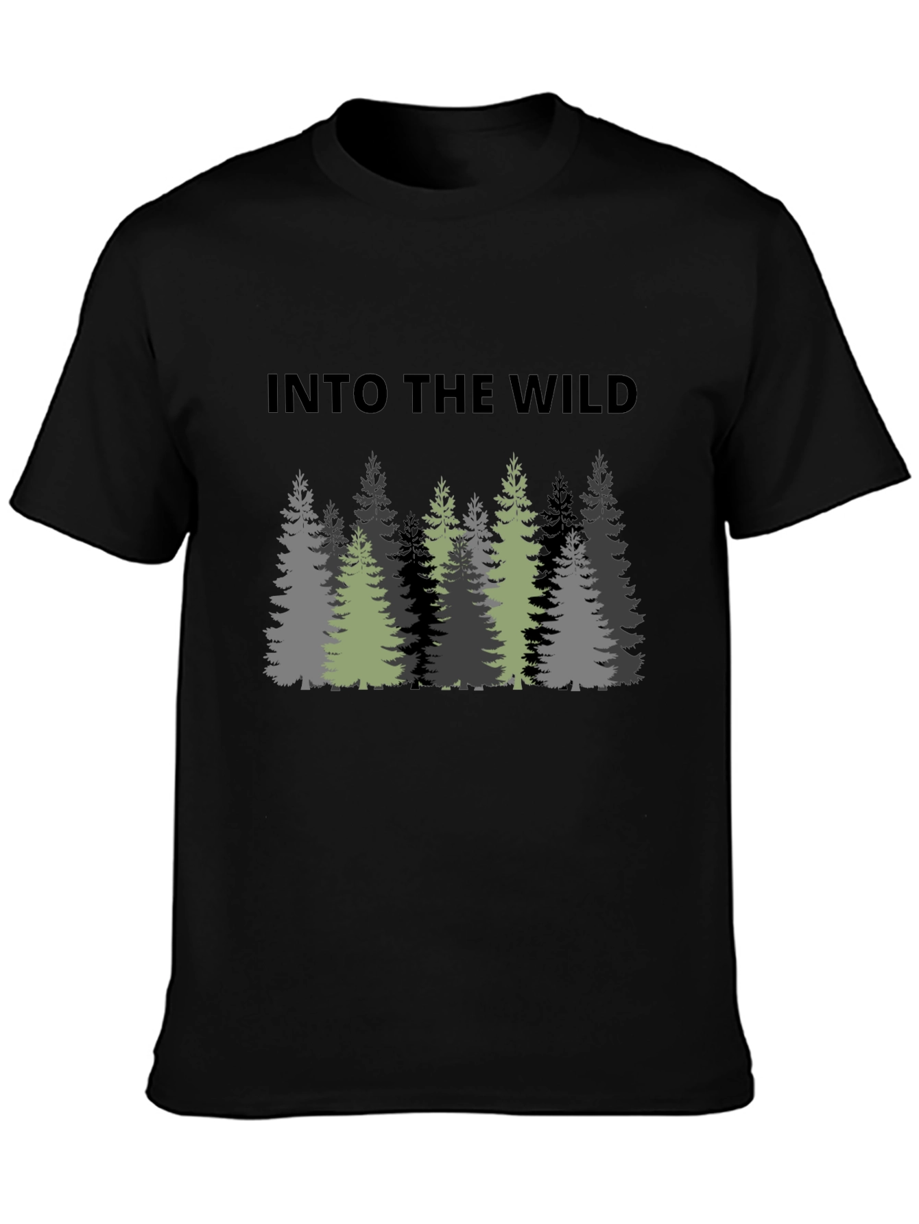 Black Into The Wild Graphic Print Black T-Shirt view 3
