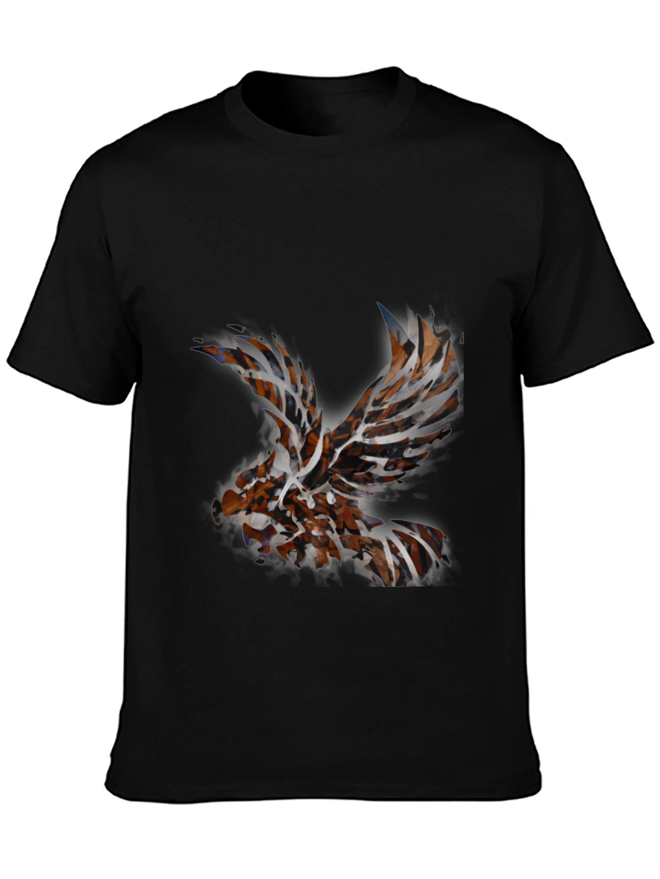 Black Abstract Eagle Graphic Tee view 3