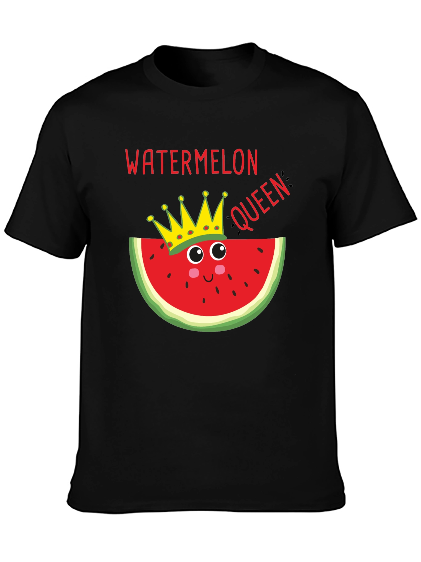 Black Watermelon Queen T-Shirt - Funny Summer Tee view 3