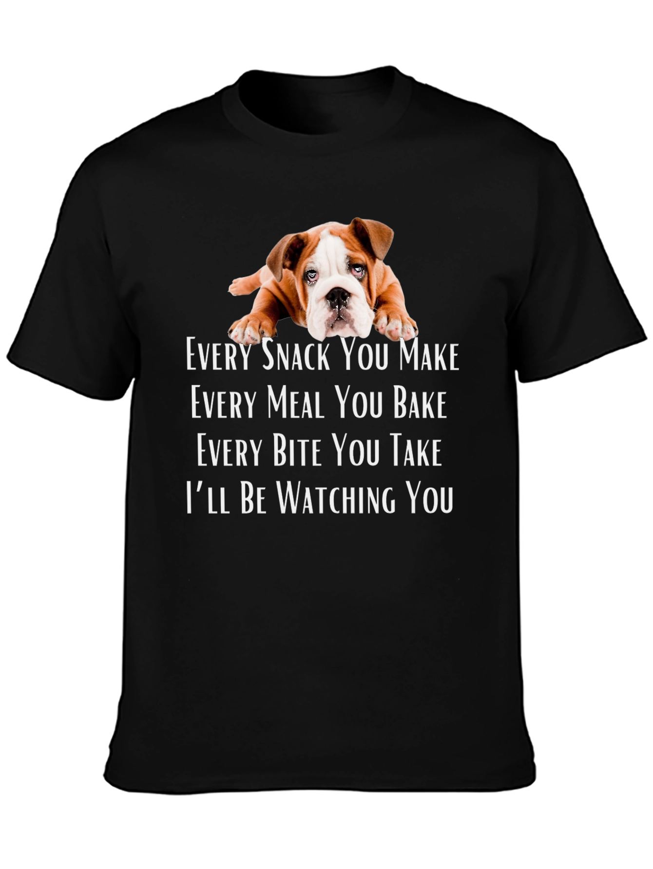 Black Dog Watching You T-Shirt - Funny Pet Lover Tee view 3
