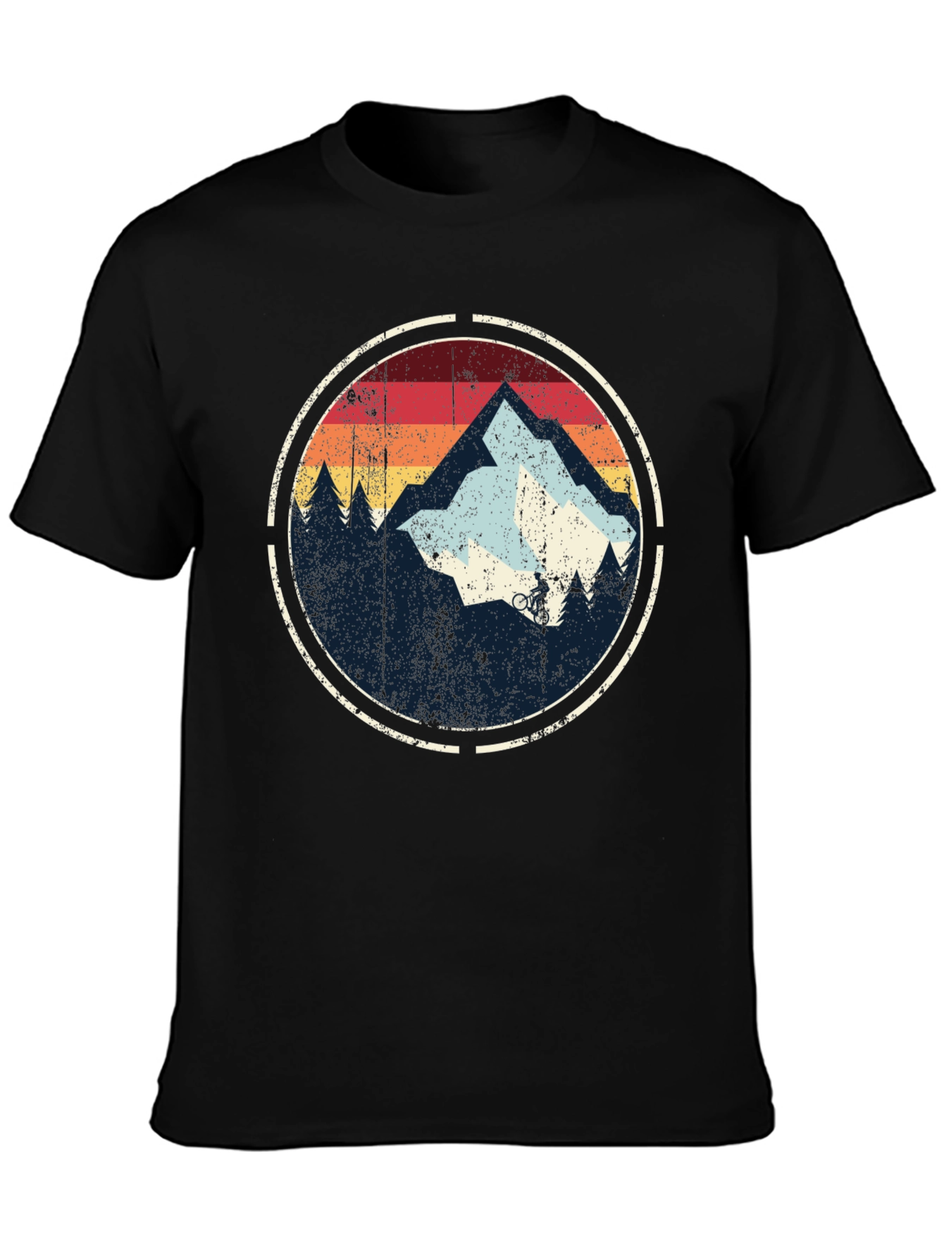 Black Mountain Biking Retro Graphic T-Shirt view 3