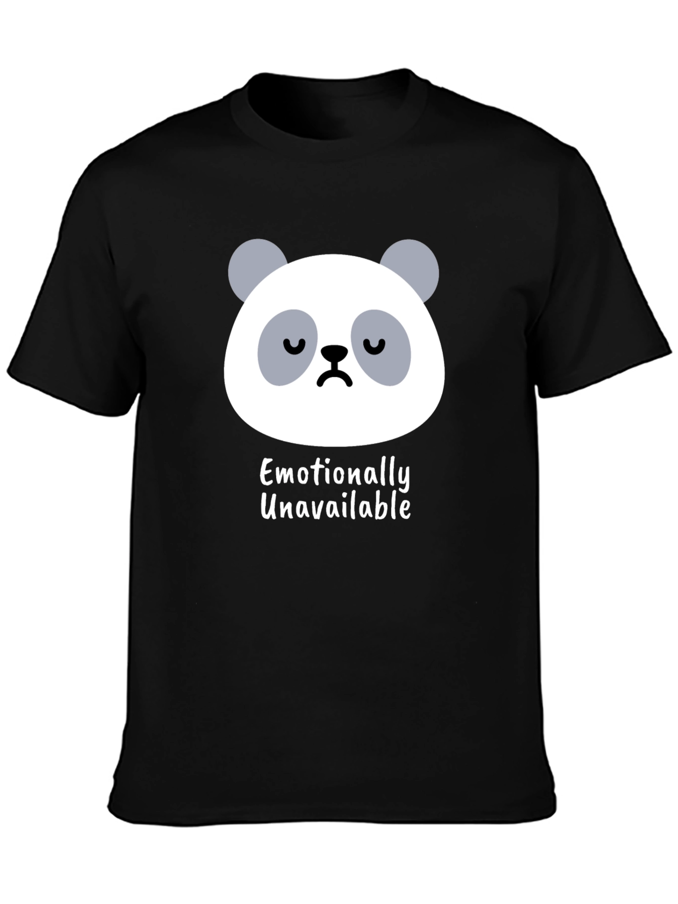 Black Emotionally Unavailable Panda Graphic Tee - Black view 3