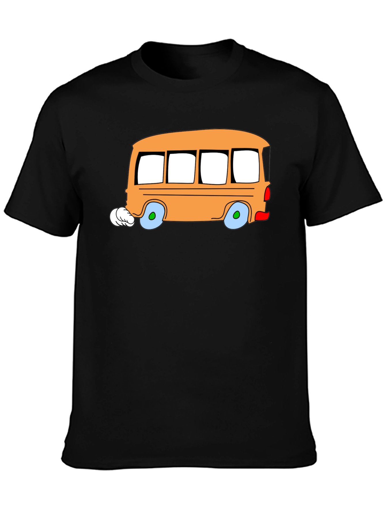 Black Cartoon Bus Graphic Tee - Fun & Unique Design view 3