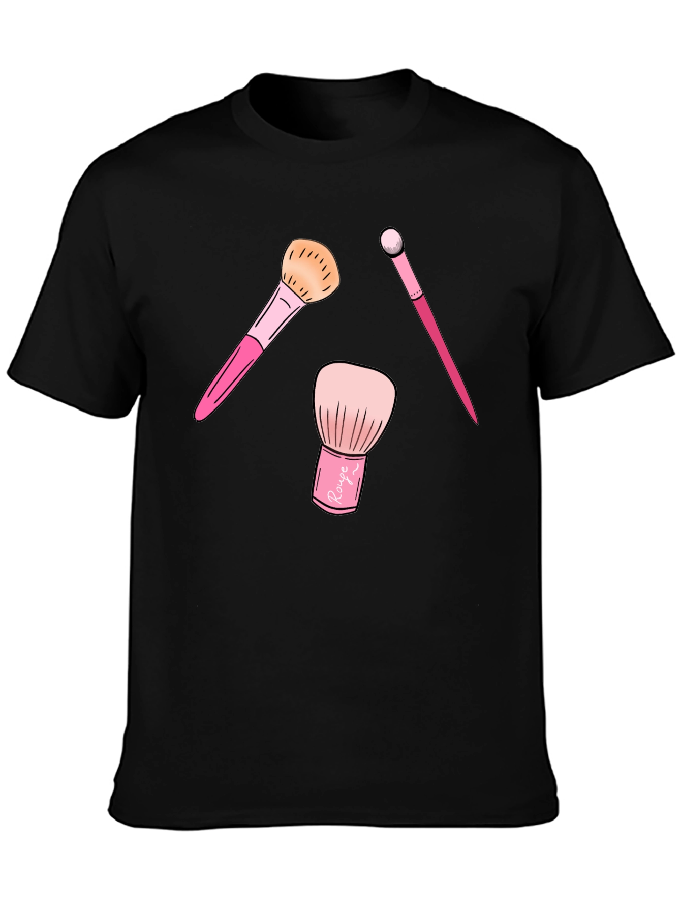 Black Makeup Brush T-Shirt - Stylish Graphic Tee view 3