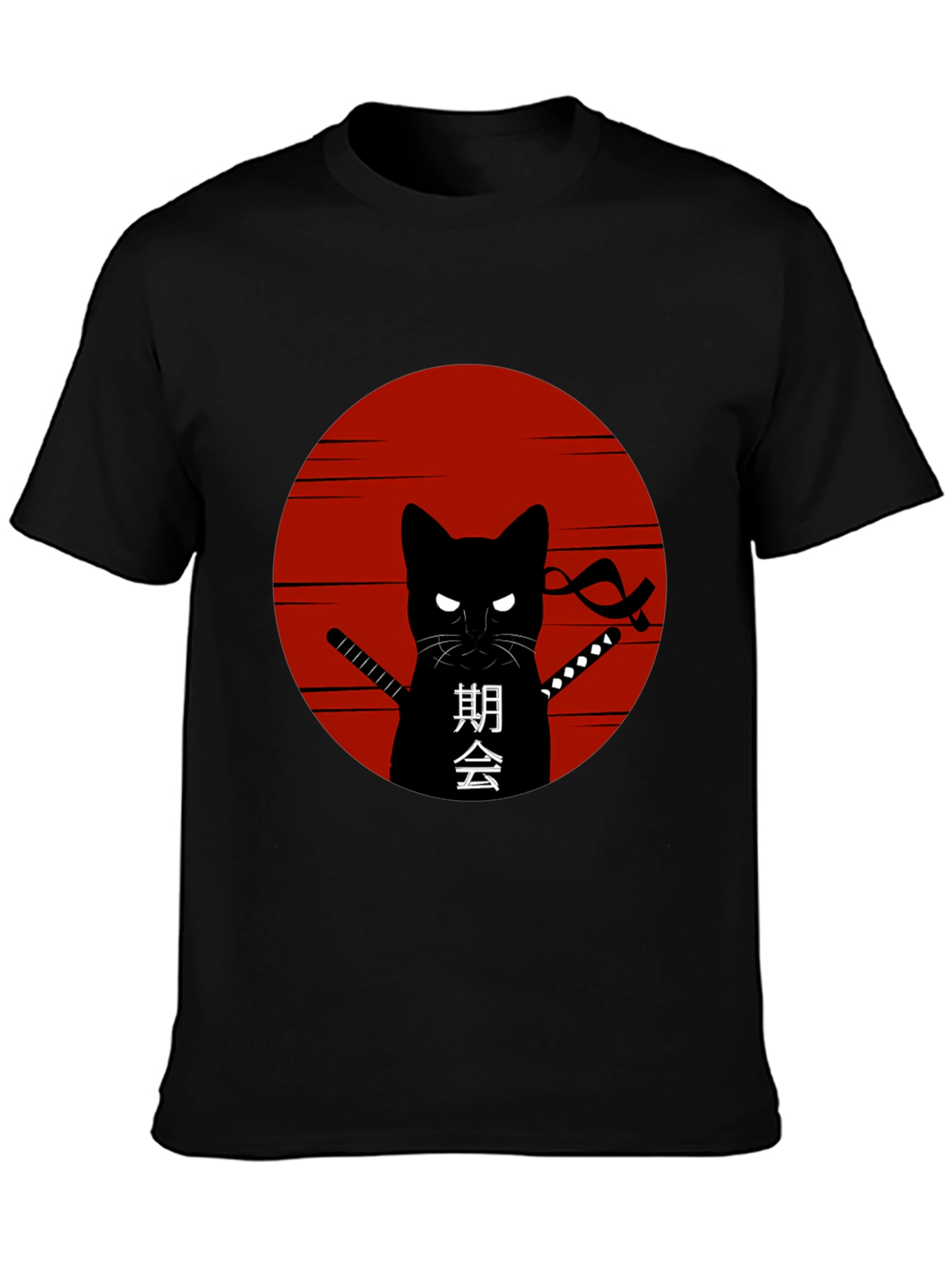 Black Ninja Cat Graphic T-Shirt view 3
