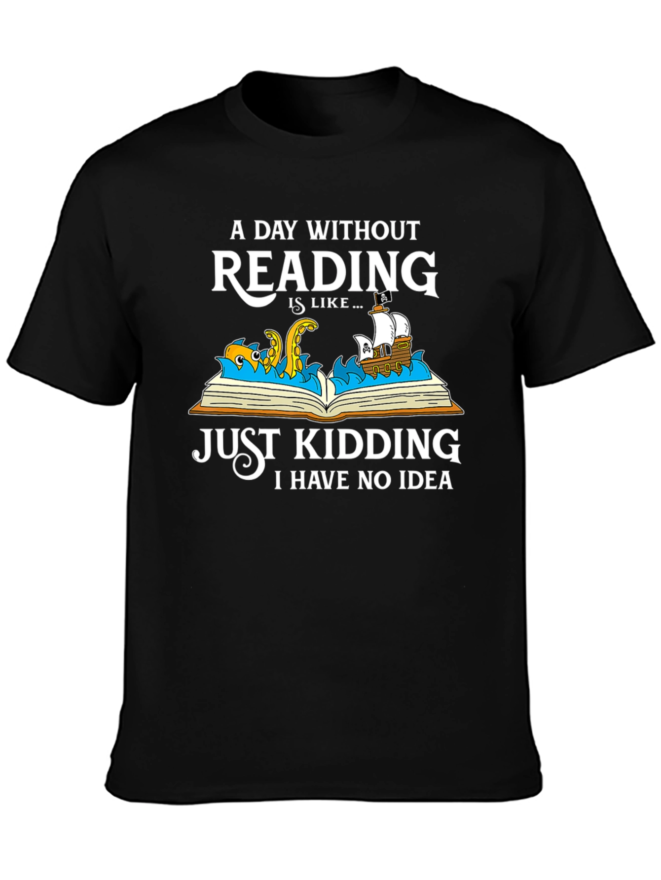 Black Reading Kraken Graphic Tee view 3