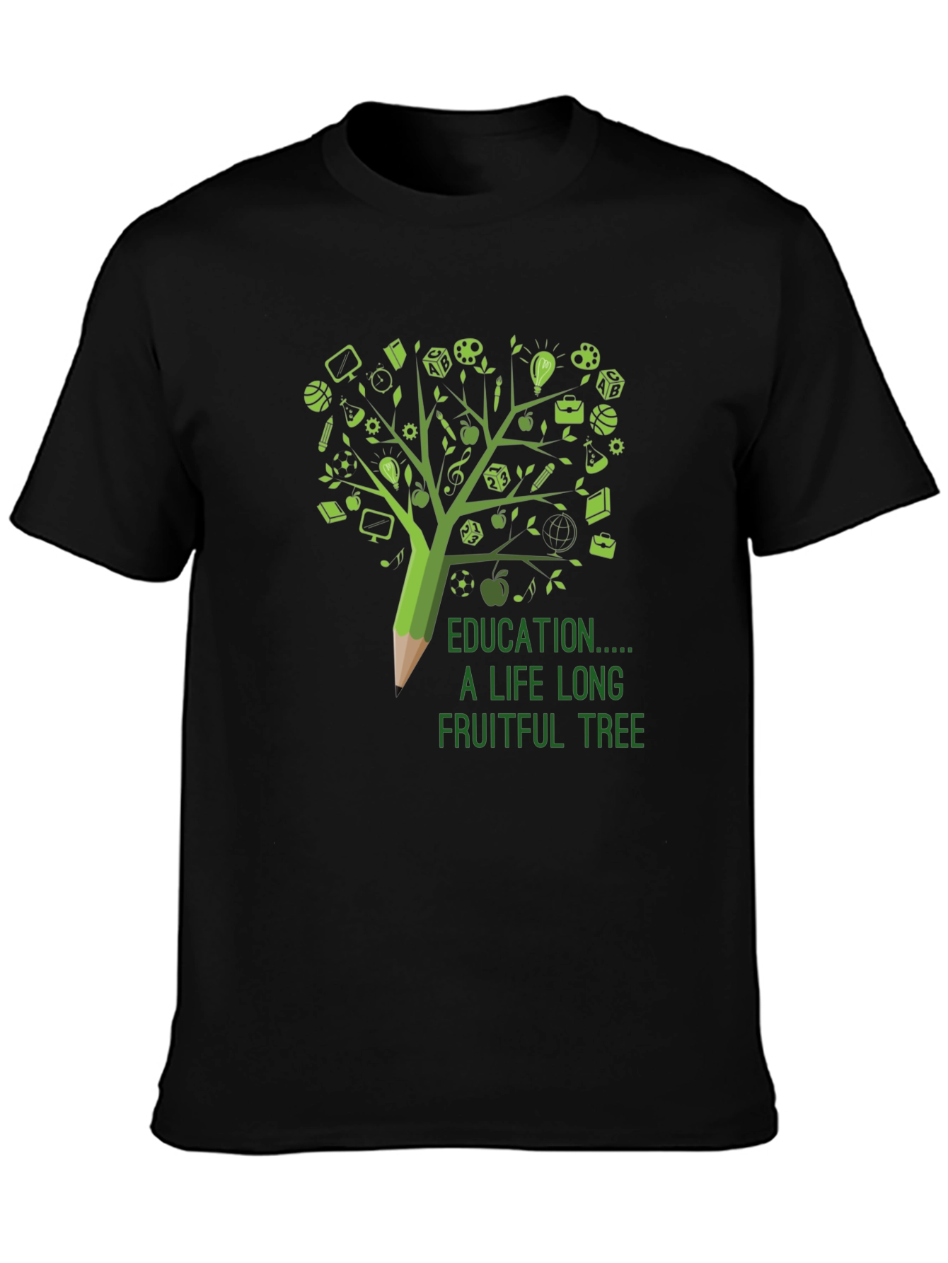 Black Education is a Lifelong Fruitful Tree T-Shirt view 3
