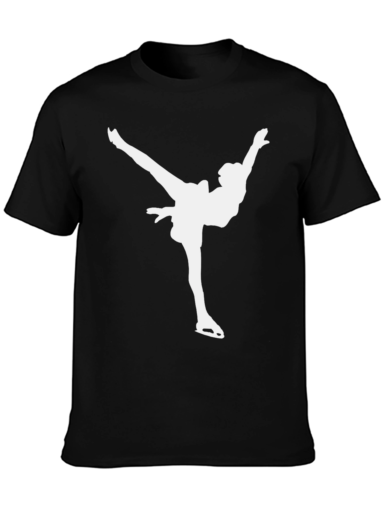 Black Figure Skater Graphic Tee - Black Cotton T-Shirt view 3