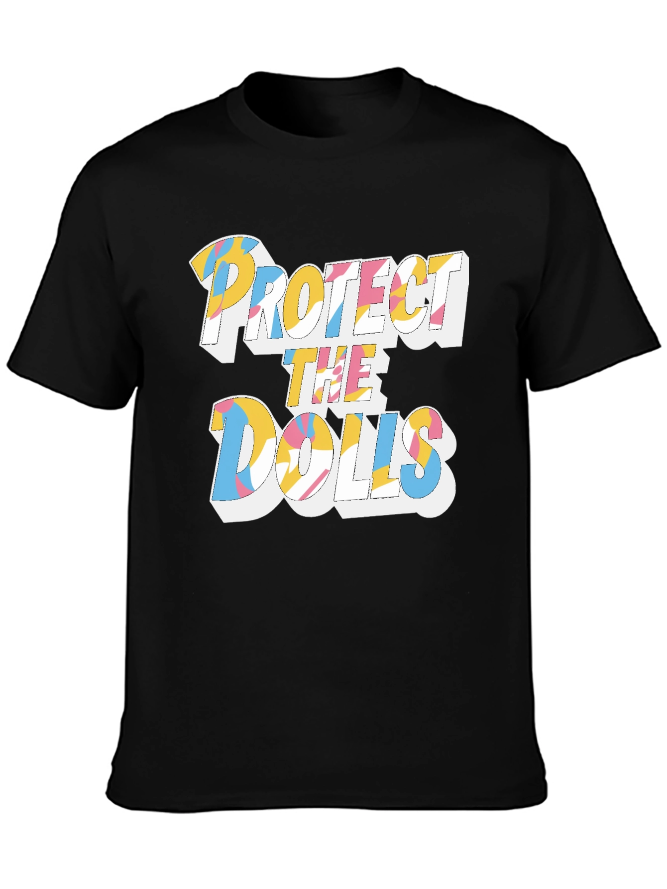 Black Protect the Dolls Graphic Print Tee view 3
