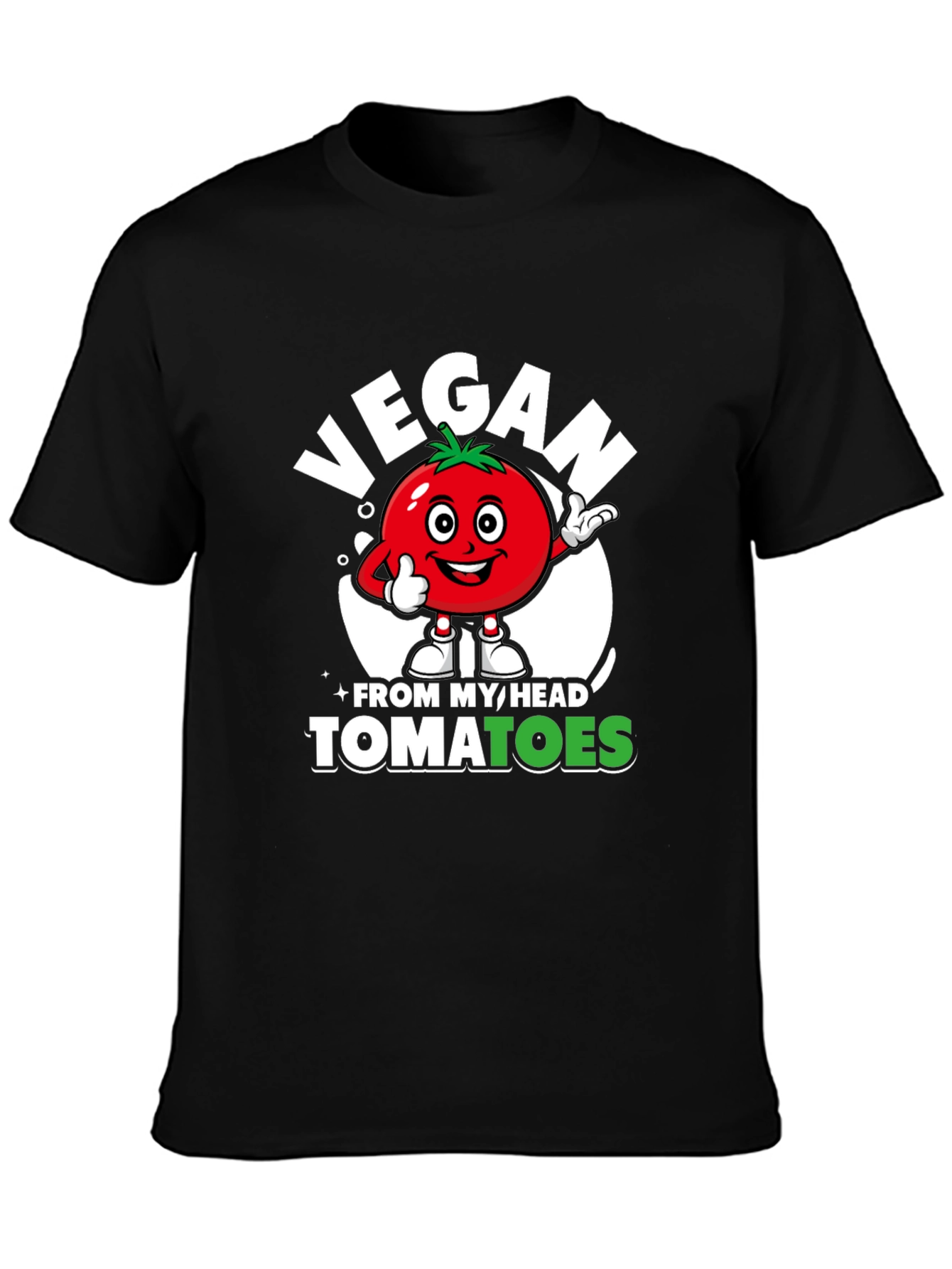 Black Vegan From My Head Tomatoes Graphic Tee view 3