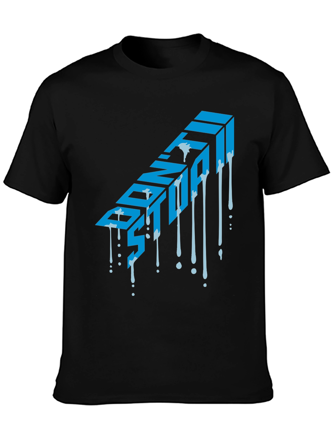 Black Don't Stop Graphic T-Shirt - Men's Black Tee view 3