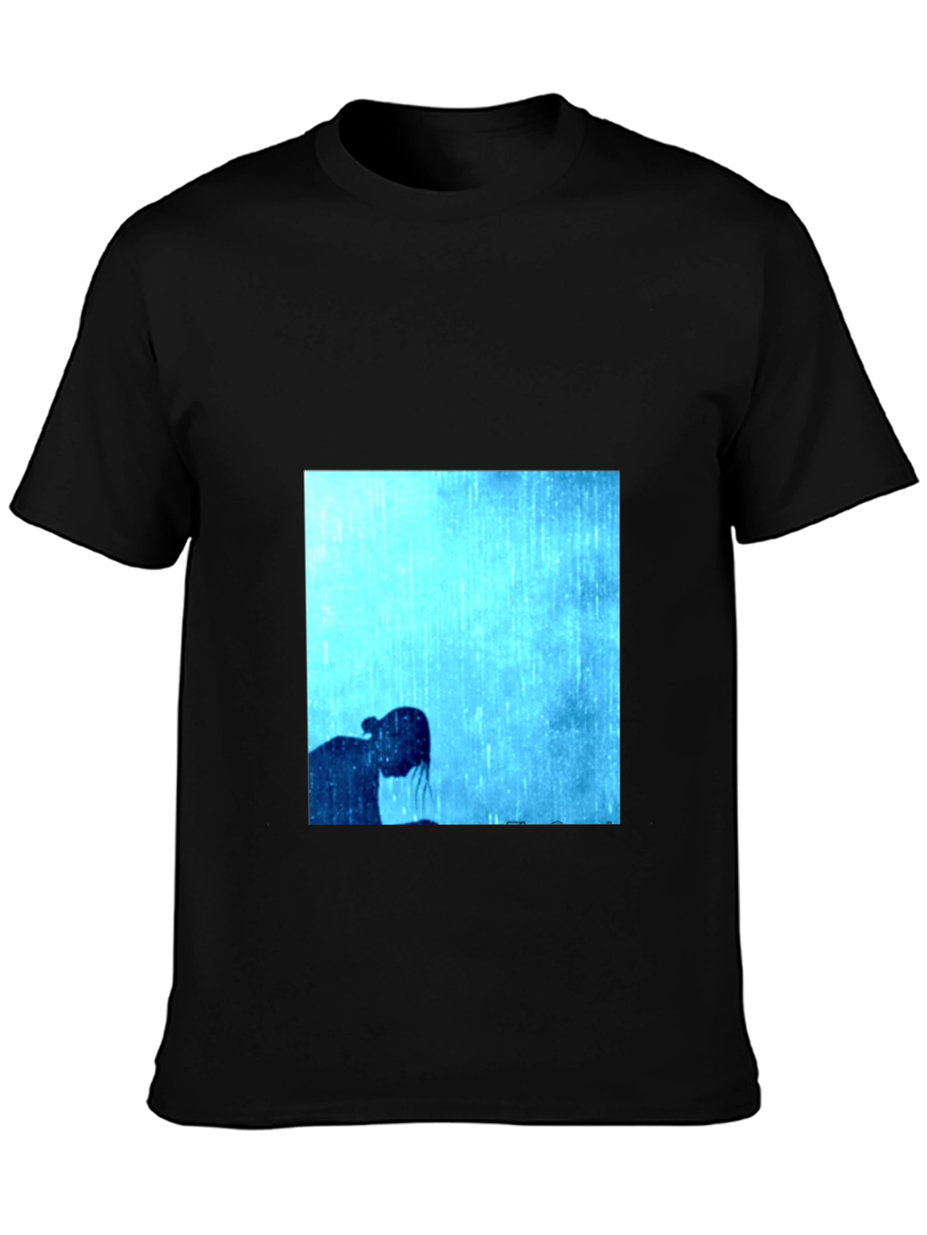 Black Rainy Day Silhouette Graphic Tee - Black view 3
