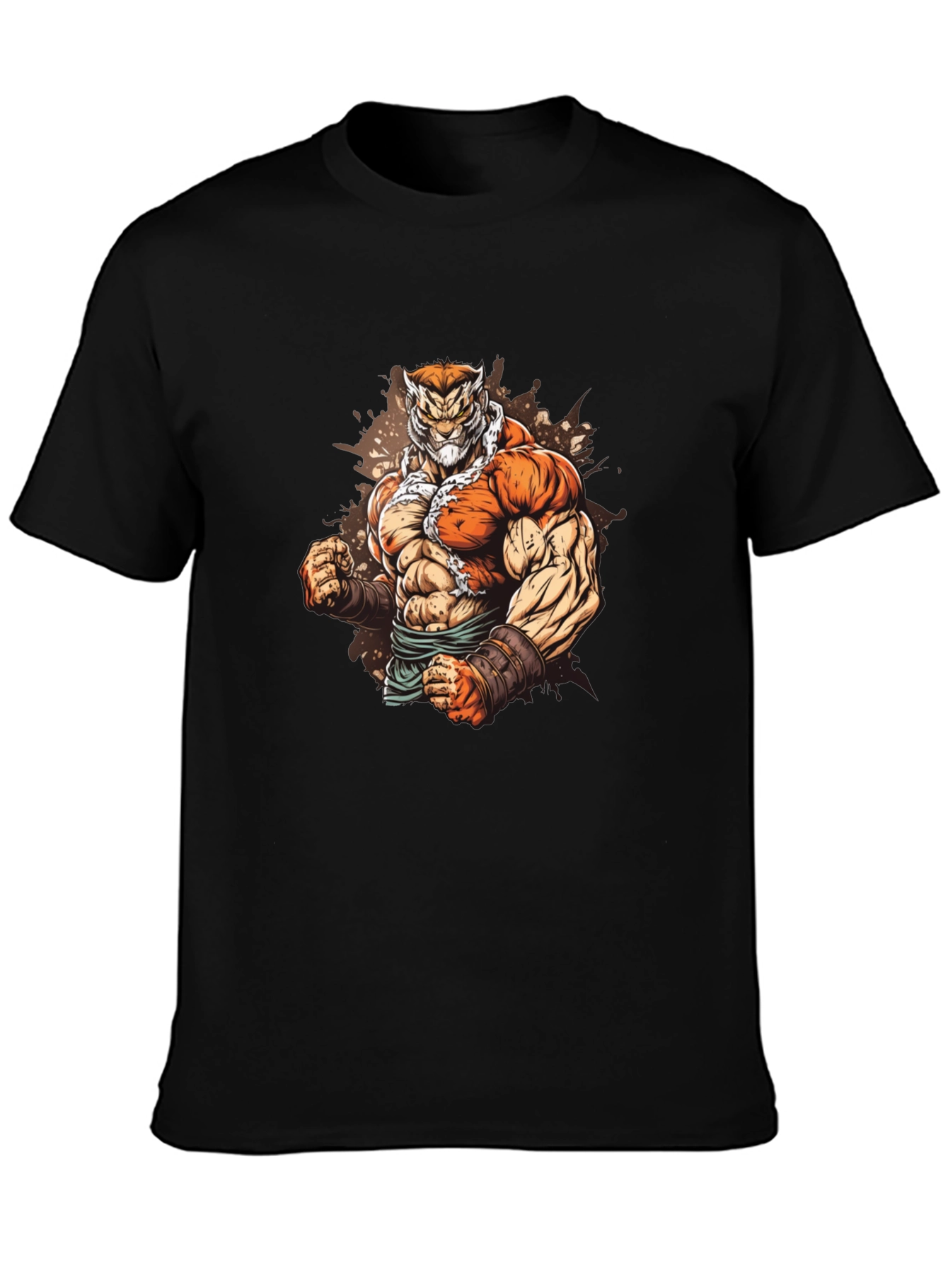 Black Tiger Warrior Graphic T-Shirt view 3