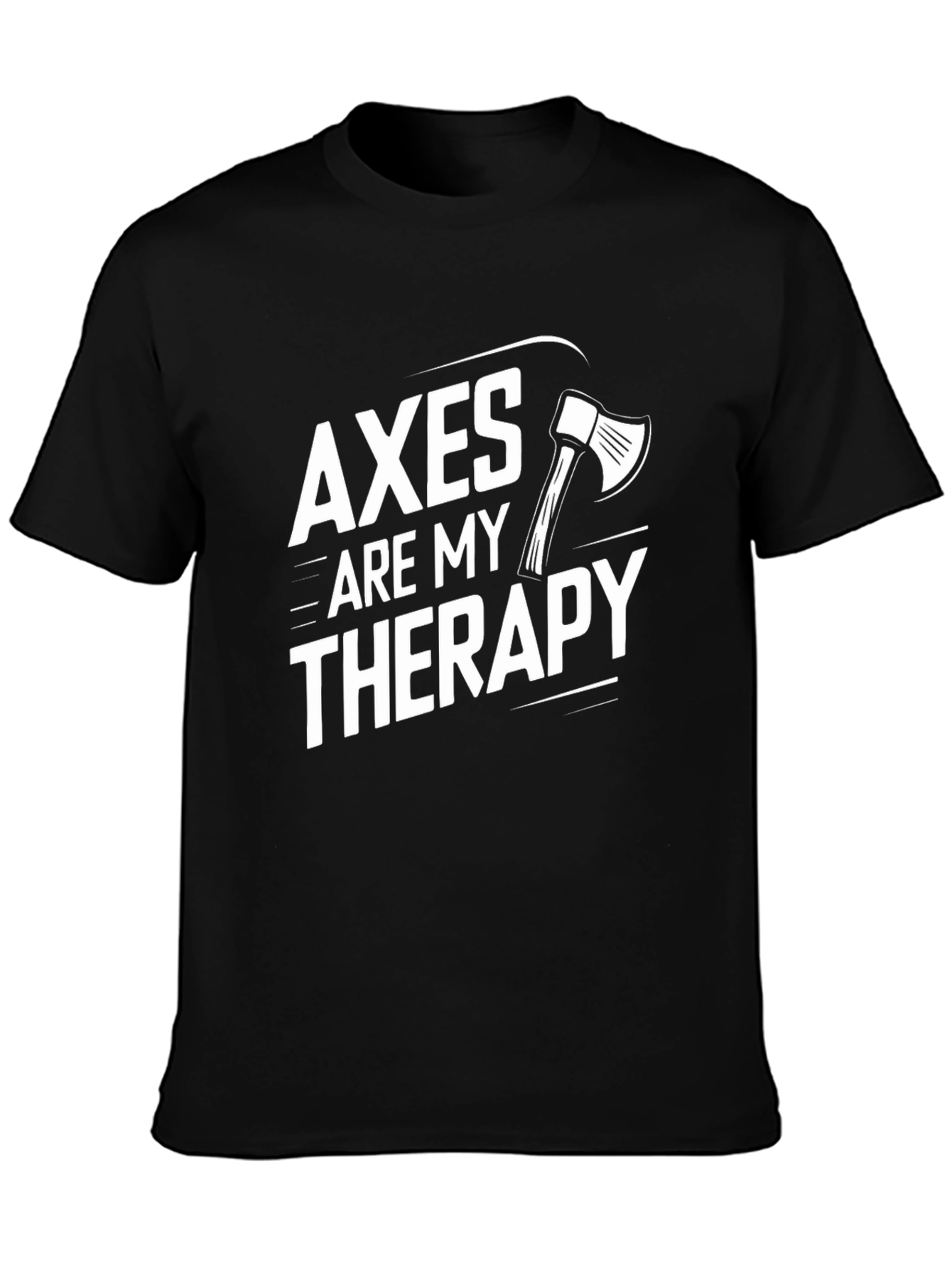 Black Axes Are My Therapy Funny Graphic T-Shirt view 3