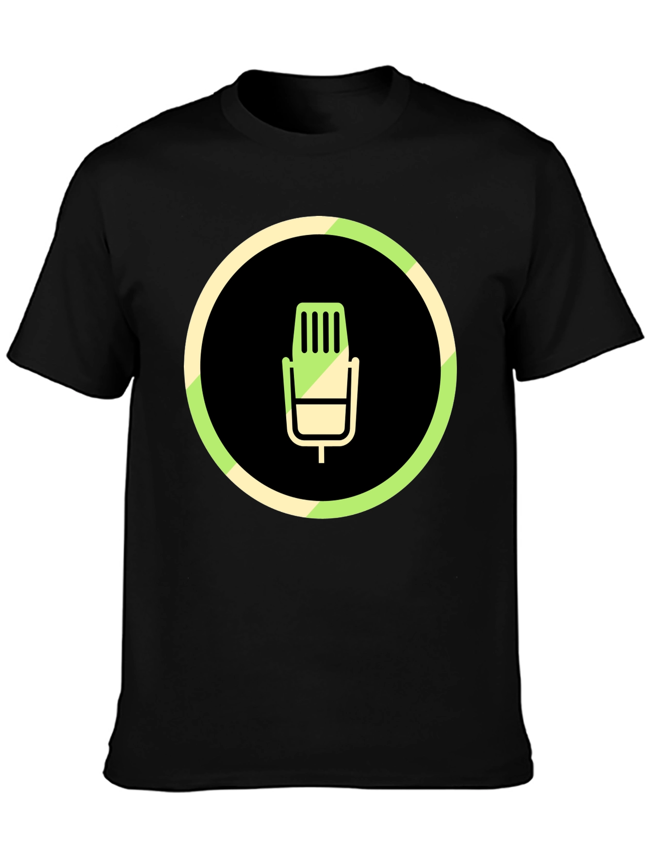 Black Microphone Graphic Black T-Shirt view 3