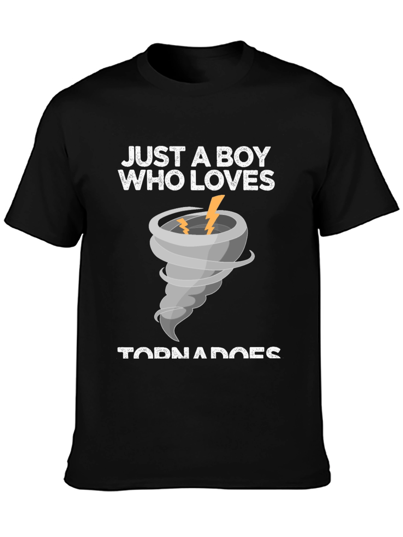 Black Just A Boy Who Loves Tornadoes T-Shirt view 3