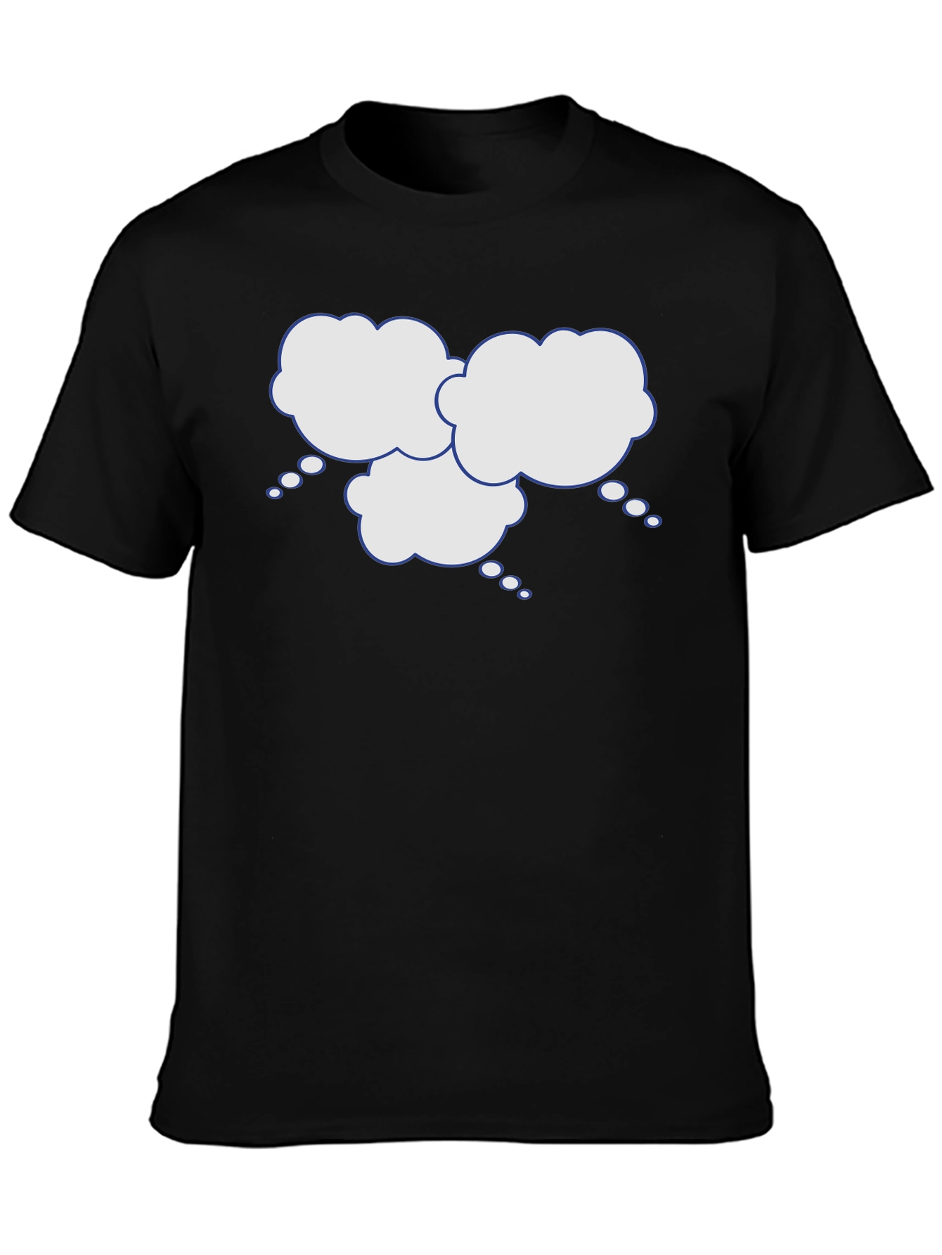 Black Black T-Shirt with Thinking Cloud Graphic view 3